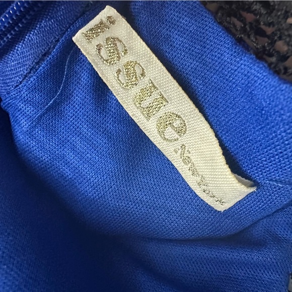 Issue New York Dress Long Trumpet Cut Out Mesh Royal Blue Prom Size Extra Small - Picture 8 of 9